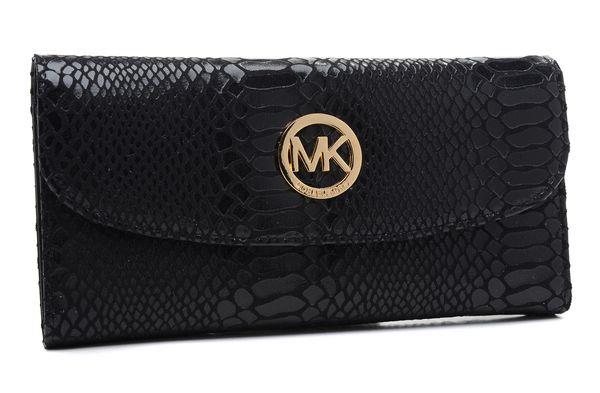 michael kors svart patent python-preget skinn lommebok Populær yq4c2